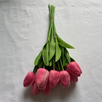 Fleur artificielle en PU, tulipe au toucher réel, pour la décoration de la maison et de mariage, vente en gros