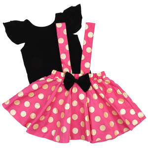 Combinaison bébé fille 2 pièces en coton à pois pour l'été 2022 - Product Image 3