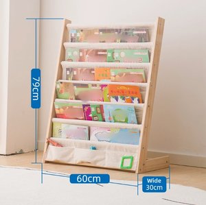 Estantería de Madera para Niños, Librería de Lona de 6 Niveles, Estante de Almacenamiento y Exhibición de Libros para el Hogar, Dormitorio, Sala de Estar, Escuela - Product Image 3