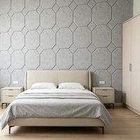 Panneaux muraux en placage insonorisants, ignifuges, écologiques, autocollants, modernes, 100% fibre de polyester, 9 mm, salon, chambre à coucher