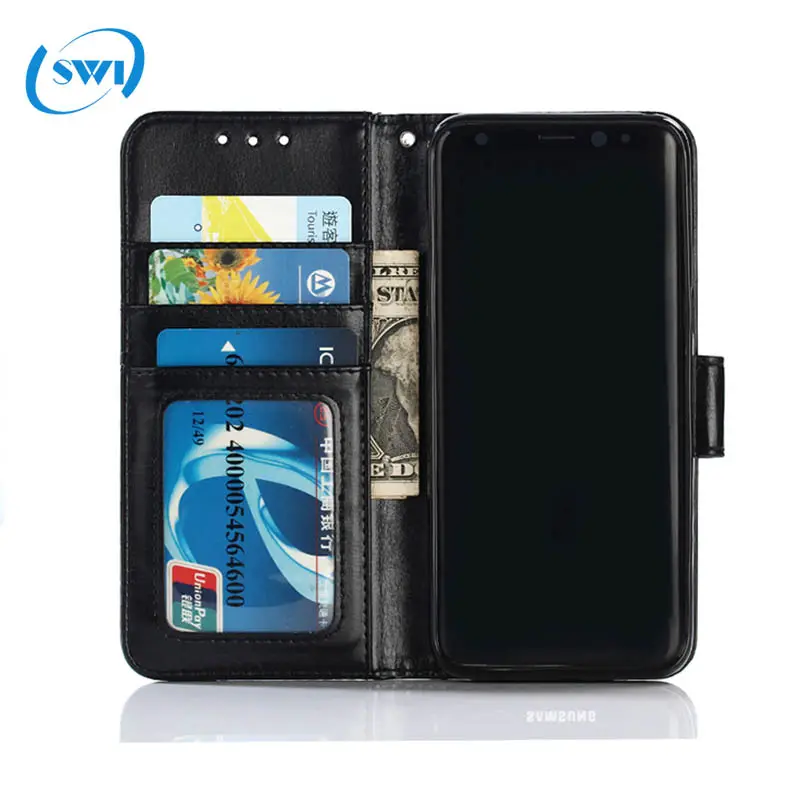 PU Cases or Genuine Leather Wallet Phone Mobile Flip Cover S6 S7 Edge Case For Samsung Galaxy S8 Case For Note 8 For S8