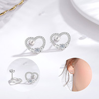 Merryshine moda 925 plata esterlina CZ Claddagh celta triángulo nudo Stud pendientes hipoalergénico joyería para mujeres bodas