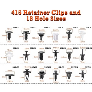 415 pièces Clips de fixation en acier au carbone <span class=keywords><strong>pour</strong></span> trous de pare-chocs de voiture, cache-trous de <span class=keywords><strong>plaque</strong></span> d'<span class=keywords><strong>immatriculation</strong></span> avant, vis de fixation en plastique, rivets, accessoires de voiture - Product Image 6