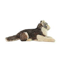 Peluche loup super douce en gros d'usine, brodée, en coton PP, personnalisable OEM/ODM, pour enfants, Halloween