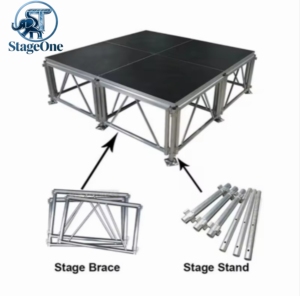 Plataforma de Escenario de Aluminio para Conciertos al Aire Libre, Servicio de Color Personalizado, Ensamblada, con Patas de Altura Ajustable - Product Image 3