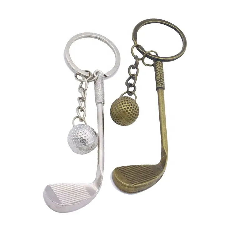 personnalised Promotional Gifts Metal Club Key Chains Mini Souvenir Golf Ball Keychain Bulk Sale