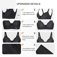 Hexin Vente en gros Soutien-gorge sculptant sans couture à couvrance totale et effet push-up, qui dissimule les graisses du dos, pour femmes grandes tailles