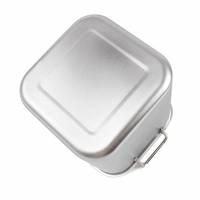 Seau de stockage alimentaire carré en acier inoxydable 304 épaissi, monobloc, avec couvercle et doubles poignées, récipient de cuisine multi-usages