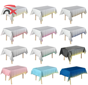 Tovaglie Monouso alla Moda con Puntini Dorati, Copritavolo in <span class=keywords><strong>Plastica</strong></span> <span class=keywords><strong>Blu</strong></span> per Feste Rettangolari - Product Image 3
