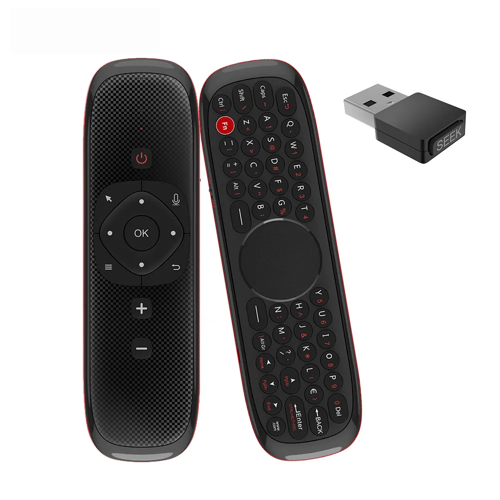 Hot Sell W2 air mouse 2.4Ghz An-ti lost wireless Mini Keyboard IR Remote Touchpad Voice Control Flying mouse