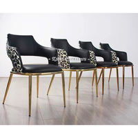Chaise de salle à manger à imprimé léopard, design moderne et luxueux, style rétro, minimaliste, chaise de maquillage