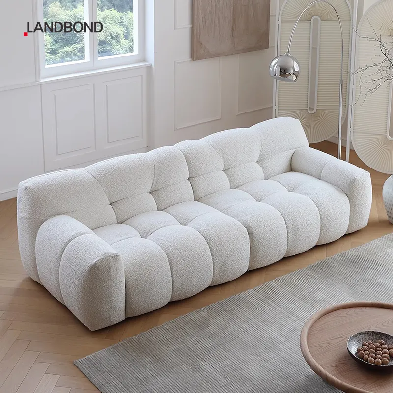 Canapé bulle nordique à boucle de style moderne et design d'intérieur canapé 3 places canapé Boucle beige ensemble de canapés arabes blancs meubles de salon