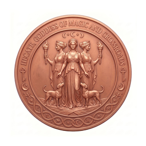 1 oz .999 Fine Copper Hecate Goddess Magic Crossroads Challenge <strong>Coin</strong> Medusa Protection Symbol Love UV Occult <strong>Witchcraft</strong> Art Gift - Product Image 1