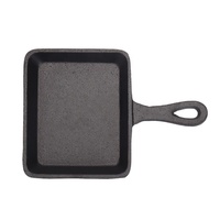 Wajan Besi Cor Mini Grosir, Wajan Besi Cor Pre-seasoned dengan Pegangan Tunggal, Loyang Kecil, Peralatan Masak Besi Cor dengan Logo Kustom OEM