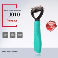Peigne démêlant pour animaux de compagnie en acier J010 à 11 dents, antidérapant, sûr, sans risque de rayures cutanées, pour nœuds tenaces et poils emmêlés