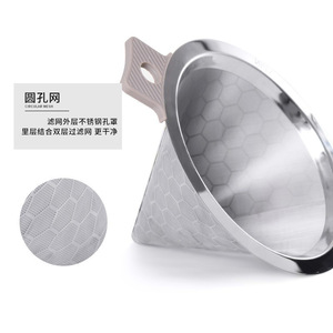 ตัวกรองกาแฟสแตนเลสพร้อมด้ามจับทนความร้อนสำหรับชุดกาแฟ - Product Image 3