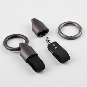 Porte-clés en cuir blanc personnalisé en gros, en alliage de zinc, élégant, vierge, en métal, pour clés de voiture - Product Image 5