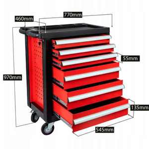 CE Chứng Nhận 7-Ngăn Kéo 31 ''Cán Công Cụ Giỏ Hàng Nhiệm Vụ Nặng Nề Kim Loại & Thép Công Cụ Ngực 258Pcs Công Cụ Cơ Khí Bộ Hội Thảo Sửa Chữa Cửa Hàng - Product Image 6