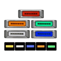 Feu de gabarit latéral rectangulaire à 6 LED avec cadre chromé, 12V 24V, 5 couleurs, pour camion, remorque, poids lourd, bus