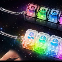 4pcs Mini Keyboard Fidget Toy Keychains Fun Stress Relief Buttons Portable Keyring Toys