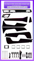 Kit de panneaux de garniture de porte avec éclairage d'ambiance pour Audi A7/C8/S7/RS7 2019-2025, LED 64 couleurs, amélioration décorative intérieure, produit phare