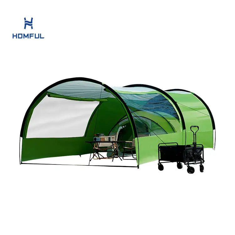 HOMFUL, оптовая продажа, Большая водонепроницаемая палатка для кемпинга с туннелем для солнца