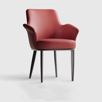 Ensemble table et chaises de salle à manger de luxe moderne, style minimaliste, design contemporain, pieds en métal, chaises rembourrées en cuir, accoudoirs durables