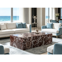 Newstar Stone Lila-Weiß Geäderter Rosso Roter Marmor Rosa Levanto Couchtisch für Luxuriöses Modernes Wohnzimmer