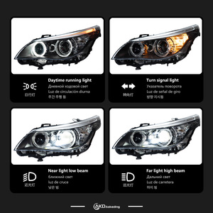BMW E60 <span class=keywords><strong>LED</strong></span> 헤드라이트 2003-2010 헤드라이트 520i 523i 530 DRL 회전 신호 하이빔 천사 아이 프로젝터 렌즈 용 AKD 헤드 램프 - Product Image 3