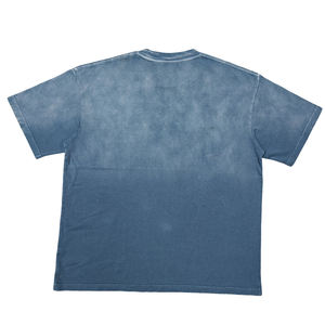 Camiseta con aro Unisex azul claro Retro personalizada, camiseta informal recortada de gran tamaño para hombres <span class=keywords><strong>y</strong></span> mujeres, estilo liso lavado - Product Image 2