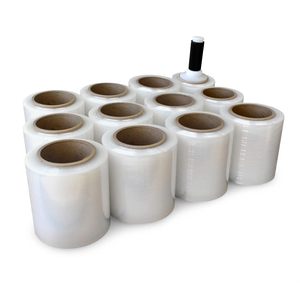 <b>Stretch</b> <b>Wrap</b> <b>Stretch</b> Film, Industrial Strength Clear Plastic <b>Wrap</b> with Handles for Pallet Wrapping Shipping Moving - Product Image 1
