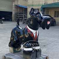 Décoration de jardin extérieure, statue de chien Terrier écossais en résine peinte à la main, couleur personnalisée, fibre de verre, garantie 50 ans