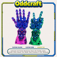 Cyberpunk 3D dicetak tangan mekanis dengan sendi fleksibel, sendi fleksibel lengan robot Model, ornamen meja & Hadiah, grosir