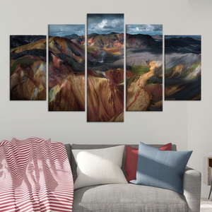 Affiche sur toile de paysage de montagne coloré, art aérien imprimé de la nature, lot de 5 toiles assorties - Product Image 3