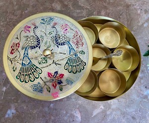 Pure Brass Masala Spice <b>Box</b> Durable Eco-Friendly Leak Proof Dishwasher Safe Decorative Kitchen Cabinet Storage Home Restaurant - Product Image 2