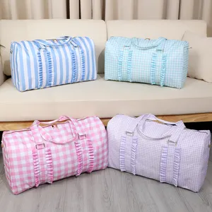 Bán Sỉ Túi Đeo Cuối Tuần Bằng Nylon Monogram Cho Nữ Túi Vải Thô Du Lịch Xếp Nếp Vải Gingham Cho Nữ