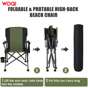 Silla Plegable para Exteriores Woqi, Marco de Aluminio, Tela Oxford Verde Oscuro, Silla de Jardín y Camping con Portavasos y Bolsa de Almacenamiento - Product Image 5