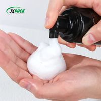 Bouteilles de mousse de cils vides de luxe noir 150ml 200ml plastique PET nettoyant pour le visage liquide mousse moussante bouteille à pompe
