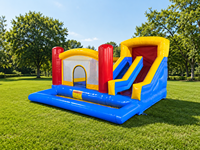 Château gonflable commercial JIALE JL-3006 sur le thème du cirque, toboggan 3,6x3,8m en PVC pour aire de jeux extérieure pour enfants