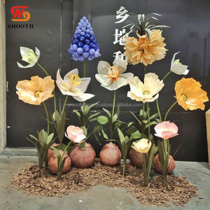 LISSE nouveau Design décoration de mariage scène papier fait main artificielle grandes fleurs géantes pour l'affichage - Product Image 4
