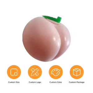 Wholesale TPR Juicy Peach Shaped <b>Toy</b> <b>Mochi</b> Fidget Promotional Gift Customizable Logo Soft Foam Ball Stress Ball - Product Image 2