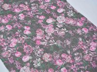 Polyester Ratti Swiss Japan Voile Custom Digital Print Floral cetak kain untuk wanita Lagen Toub berbulu