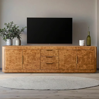 Tables console de salon de luxe console multimédia 4 portes en bois de chêne pour l'intérieur