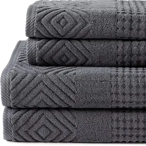 Kunden spezifisches Jacquard-Handtuch set 100% Baumwolle Solid Hotel Softness und Internat ional Face Towel Set