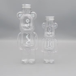 Cute Bear Disposable PET Cylinder Shape <strong>Plastic</strong> <strong>Bottles</strong> and Cups for Cold Drinks Bubble Tea Ice Coffee Juice <strong>Beer</strong> - Product Image 5