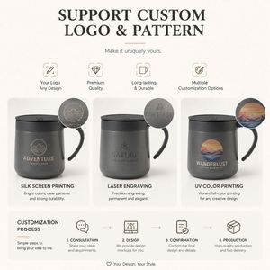 Custom Logo Promotional Business <b>Gift</b> Vacuum <b>Office</b> Double Wall Insulated Cup 12Oz Stainless Steel Coffee Mug Wiht Handle - Product Image 4