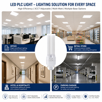 Lámpara LED PLC de 3 CCT Ajustables, 6-15W, Alto Lumen 120~140lmW, G24 GX24 E27, Lámpara de Repuesto, Certificación UL CUL CE RoHS, Iluminación Interior