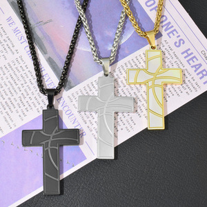 2026 New Exquisite Multiple Models <b>Titanium</b> Steel Cross Pendant Necklace Fashion Unisex's Necklaces Wholesale Jewelry Trendy - Product Image 3