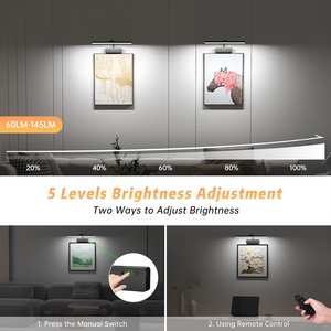 Rechargeable Wall Picture <b>Light</b> with Big Battery Dimmable Wireless Display <b>Light</b> with <b>Timer</b> for Home Gallery Paintings and Decor - Product Image 2