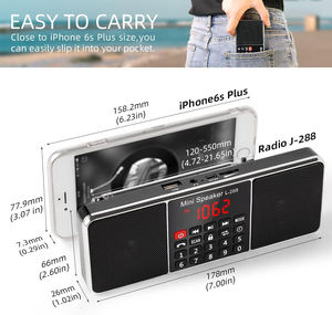 Radio portable AM FM avec haut-parleur <span class=keywords><strong>Bluetooth</strong></span>, minuterie de veille, antenne ultra-longue, entrée AUX et lecteur MP3 USB et carte TF - Product Image 3